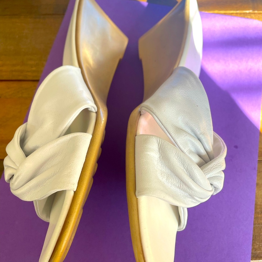Annie Klein Leather Slip On Sandal- Made in Italy